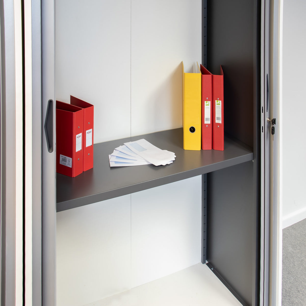 Plain steel shelf internal fitment for systems storage - graphite grey - view 2