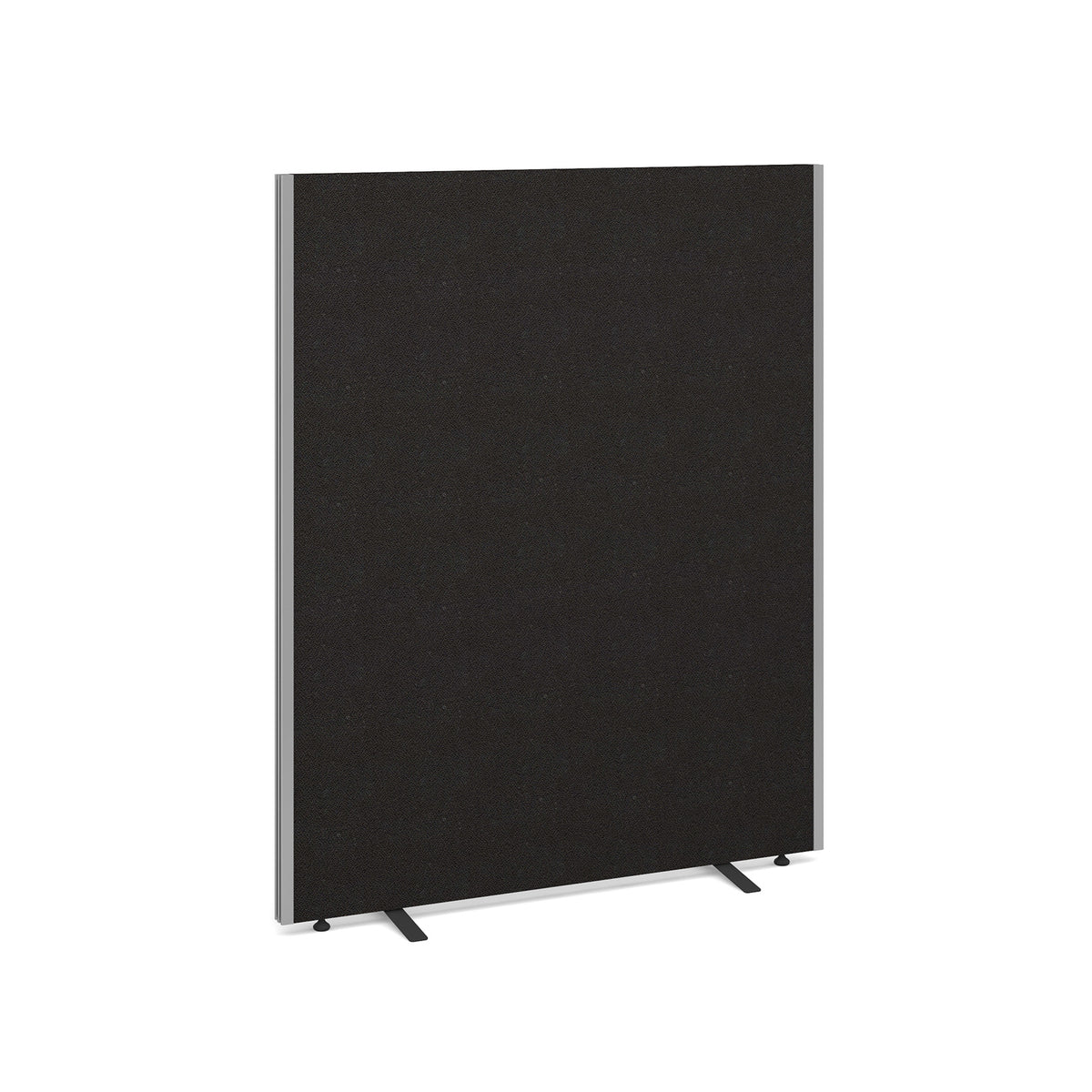 Floor standing fabric screen 1500mm high x 1200mm wide - black - view 1