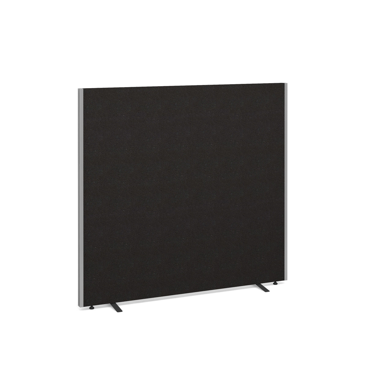 Floor standing fabric screen 1500mm high x 1600mm wide - black - view 1