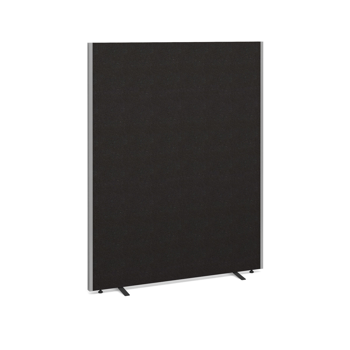 Floor standing fabric screen 1800mm high x 1400mm wide - black - view 1