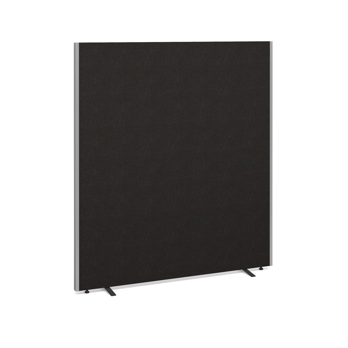 Floor standing fabric screen 1800mm high x 1600mm wide - black - view 1