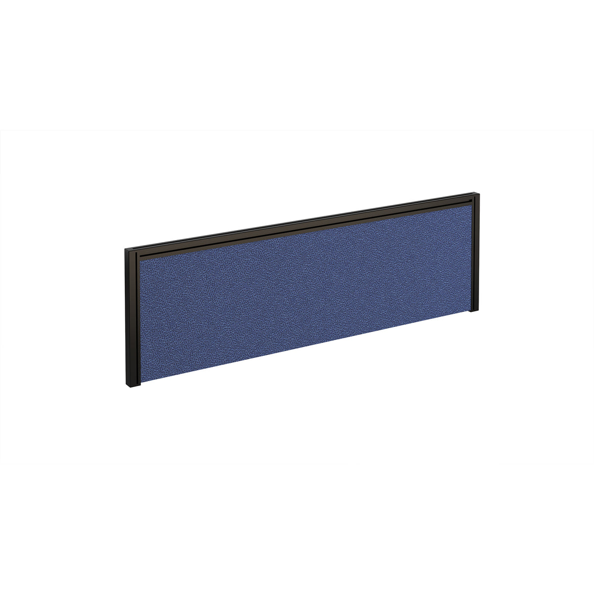 Straight fabric desktop screen 1200mm x 380mm - made to order fabric with black aluminium frame - view 1