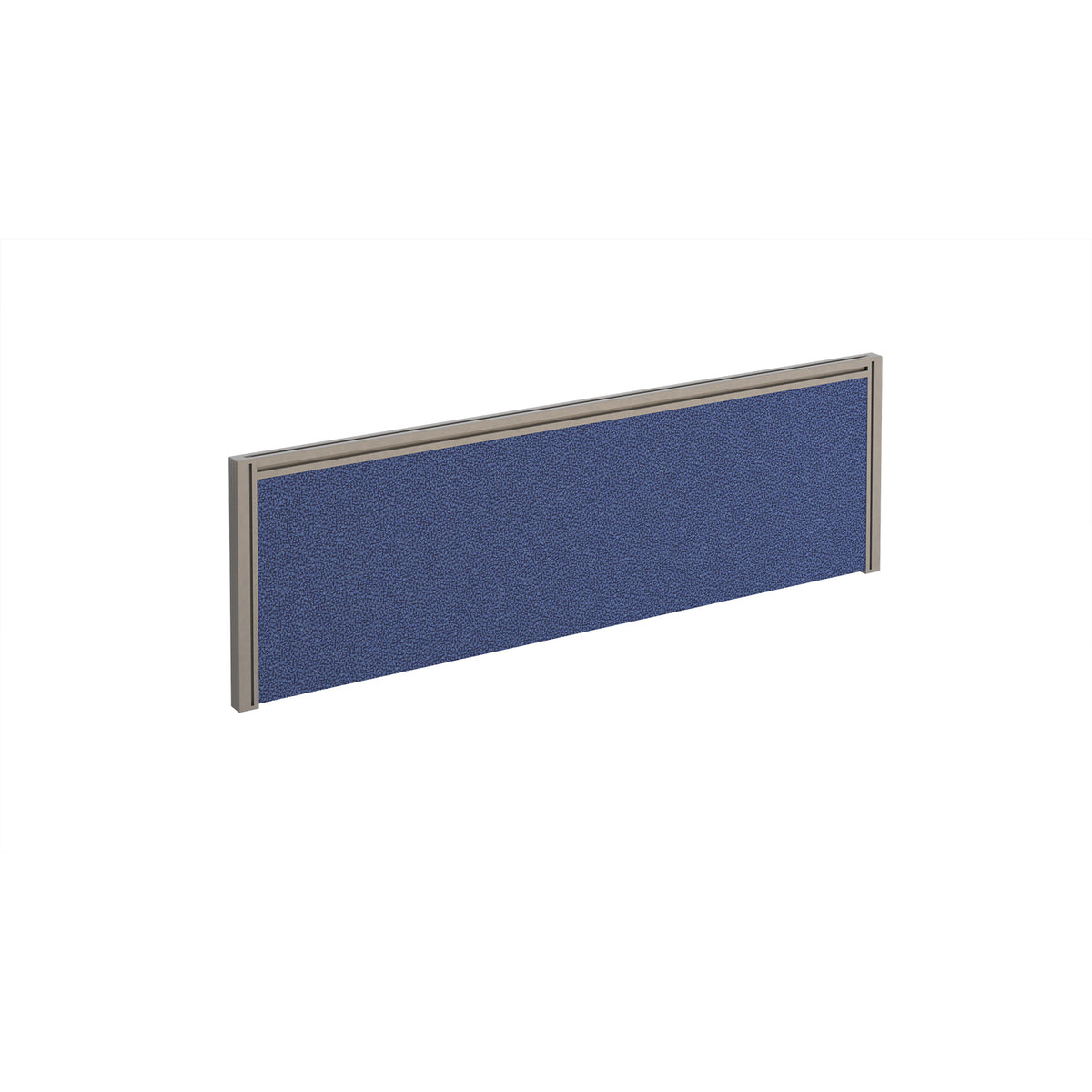 Straight fabric desktop screen 1200mm x 380mm - made to order fabric with silver aluminium frame - view 1