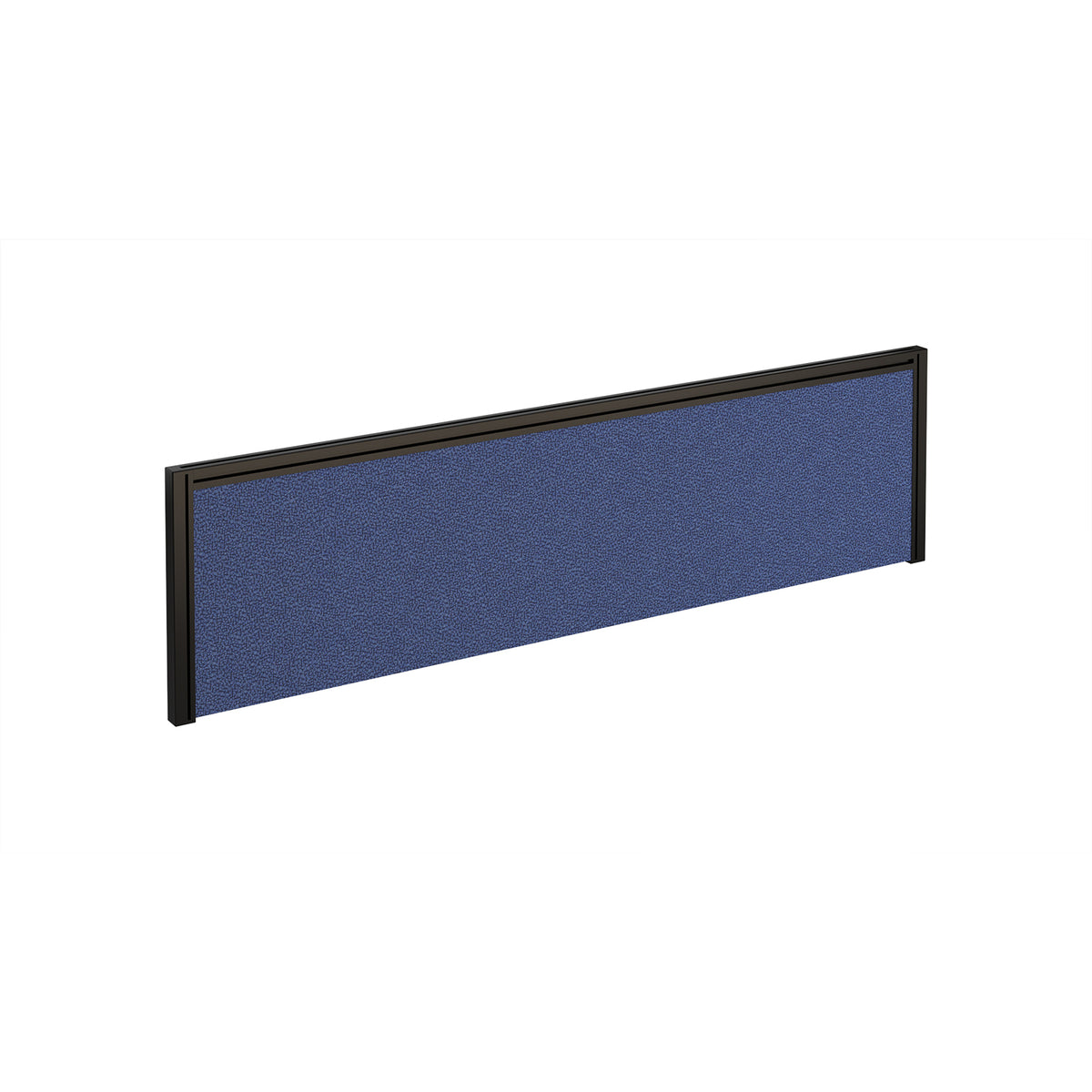 Straight fabric desktop screen 1400mm x 380mm - made to order fabric with black aluminium frame - view 1
