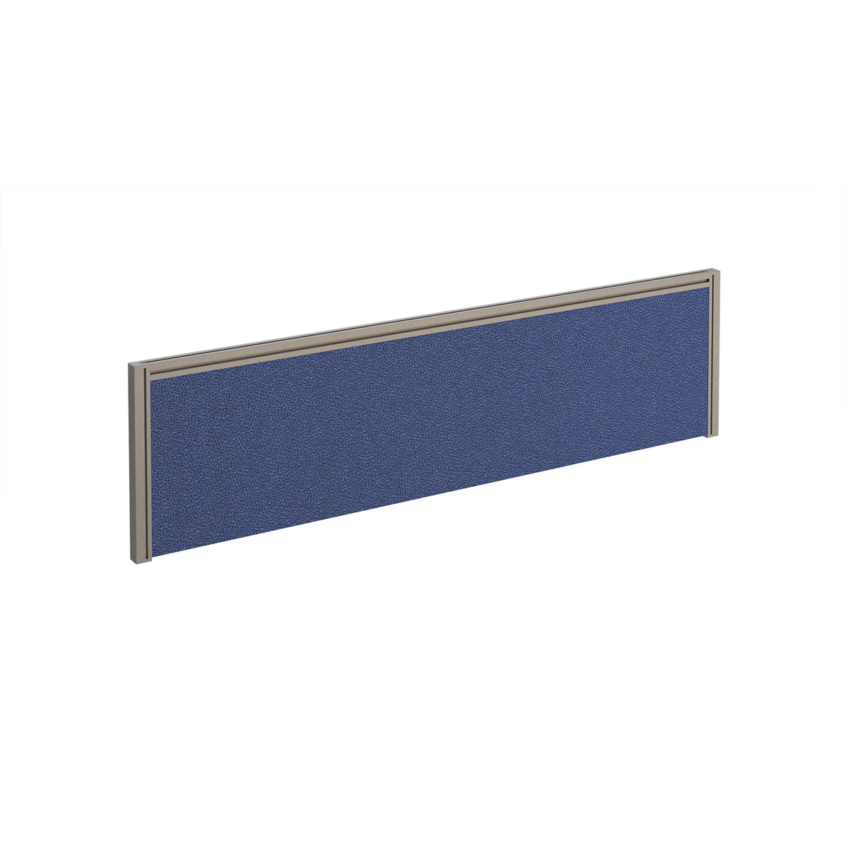 Straight fabric desktop screen 1400mm x 380mm - made to order fabric with silver aluminium frame - view 1