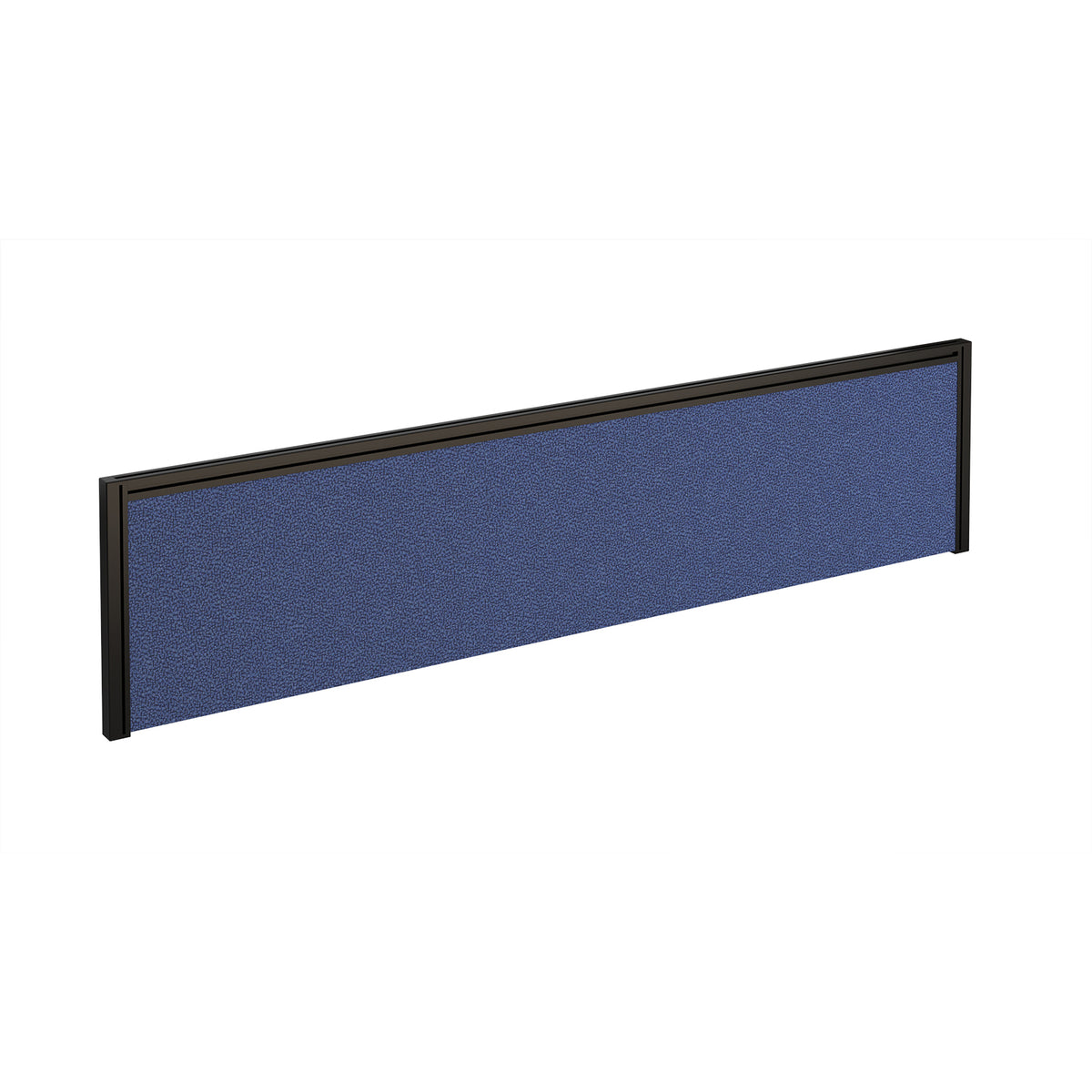 Straight fabric desktop screen 1600mm x 380mm - made to order fabric with black aluminium frame - view 1