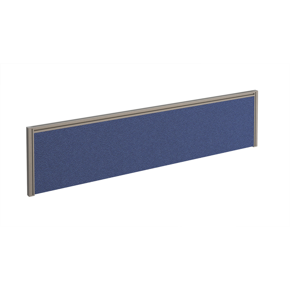 Straight fabric desktop screen 1600mm x 380mm - made to order fabric with silver aluminium frame - view 1