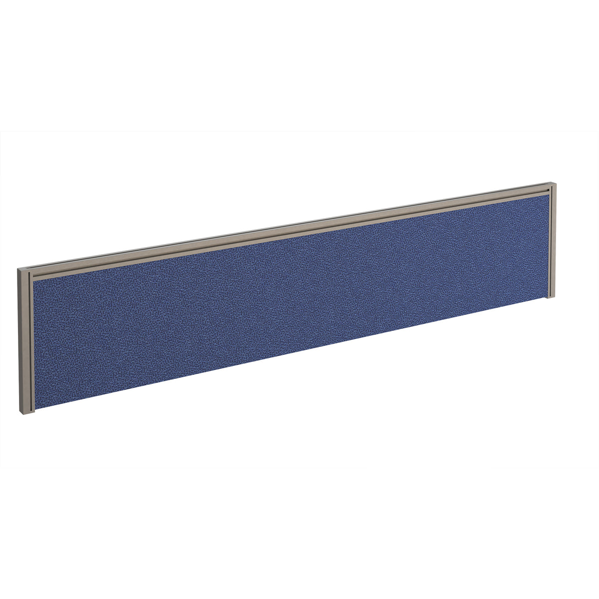 Straight fabric desktop screen 1800mm x 380mm - made to order fabric with silver aluminium frame - view 1