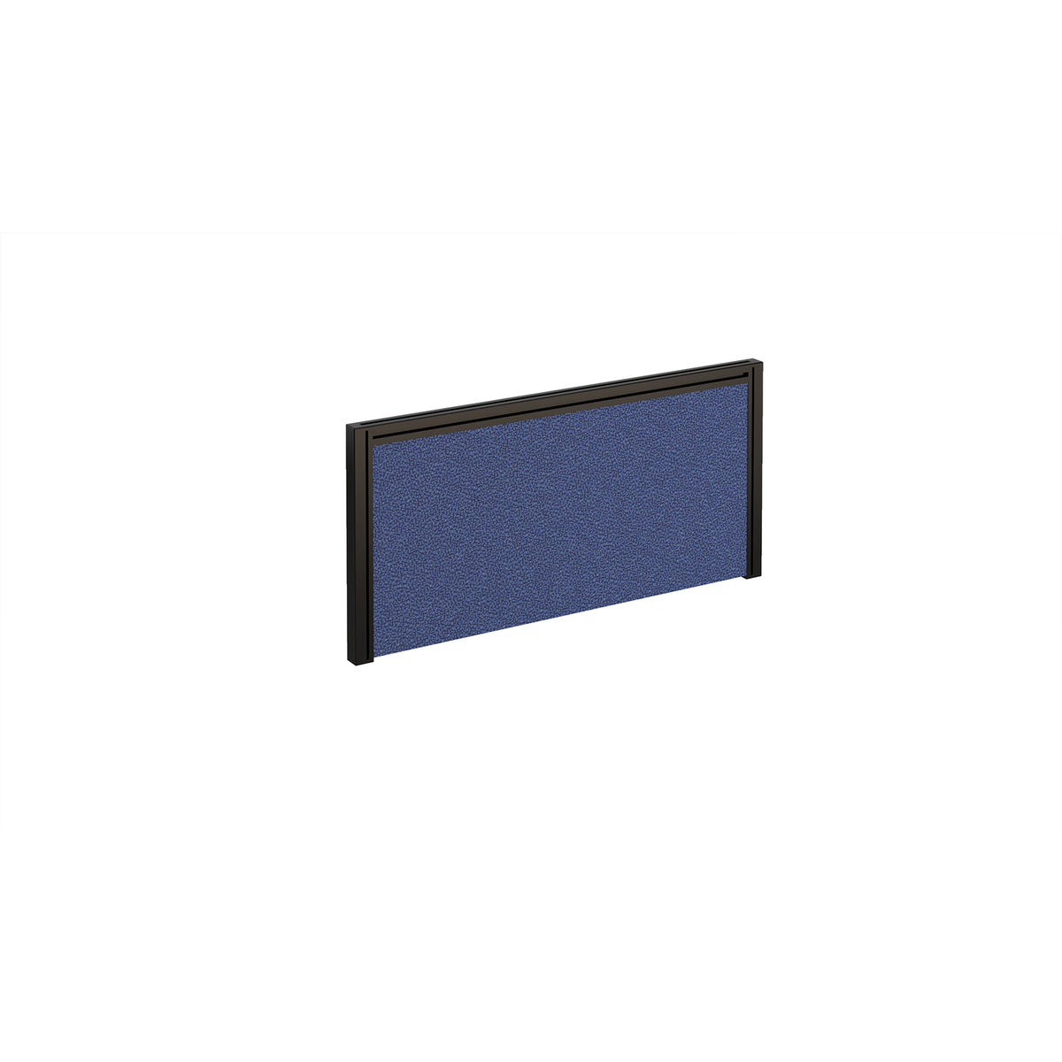Straight fabric desktop return screen 785mm x 380mm - made to order fabric with black aluminium frame - view 1