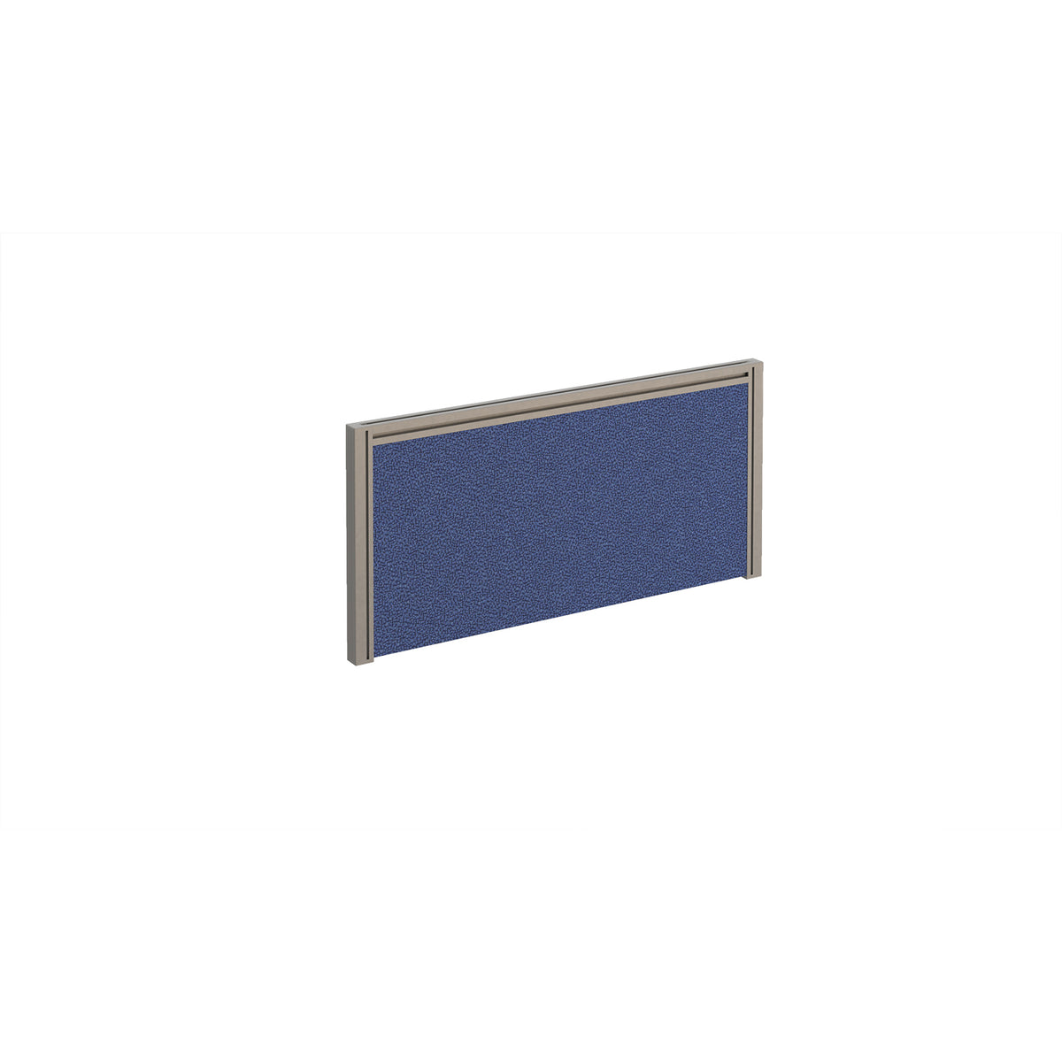 Straight fabric desktop return screen 785mm x 380mm - made to order fabric with silver aluminium frame - view 1