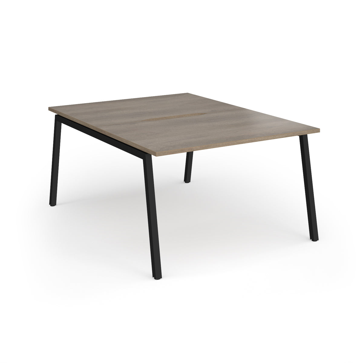 Connex Angled 1200 x 1600 x 725mm Back to Back Desk ( 2 x 1200mm ) - Black Frame / Nebraska Oak Top - view 1