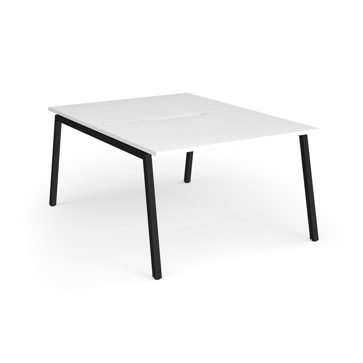 Connex Angled 1200 x 1600 x 725mm Back to Back Desk ( 2 x 1200mm ) - Black Frame / White Top - view 1