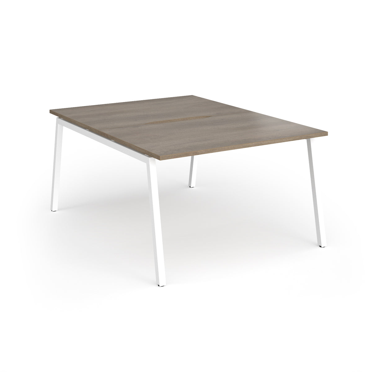 Connex Angled 1200 x 1600 x 725mm Back to Back Desk ( 2 x 1200mm ) - White Frame / Nebraska Oak Top - view 1