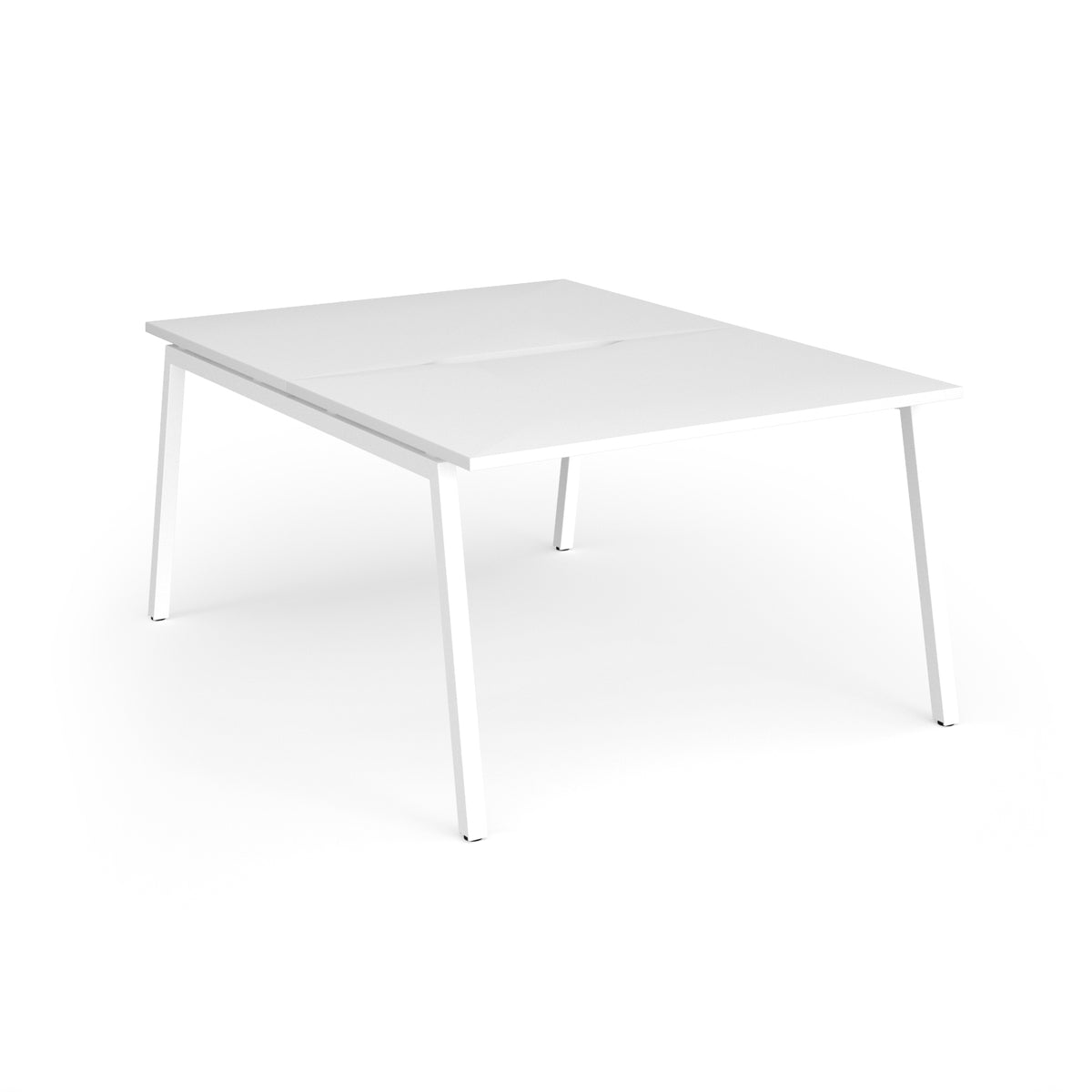 Connex Angled 1200 x 1600 x 725mm Back to Back Desk ( 2 x 1200mm ) - White Frame / White Top - view 1