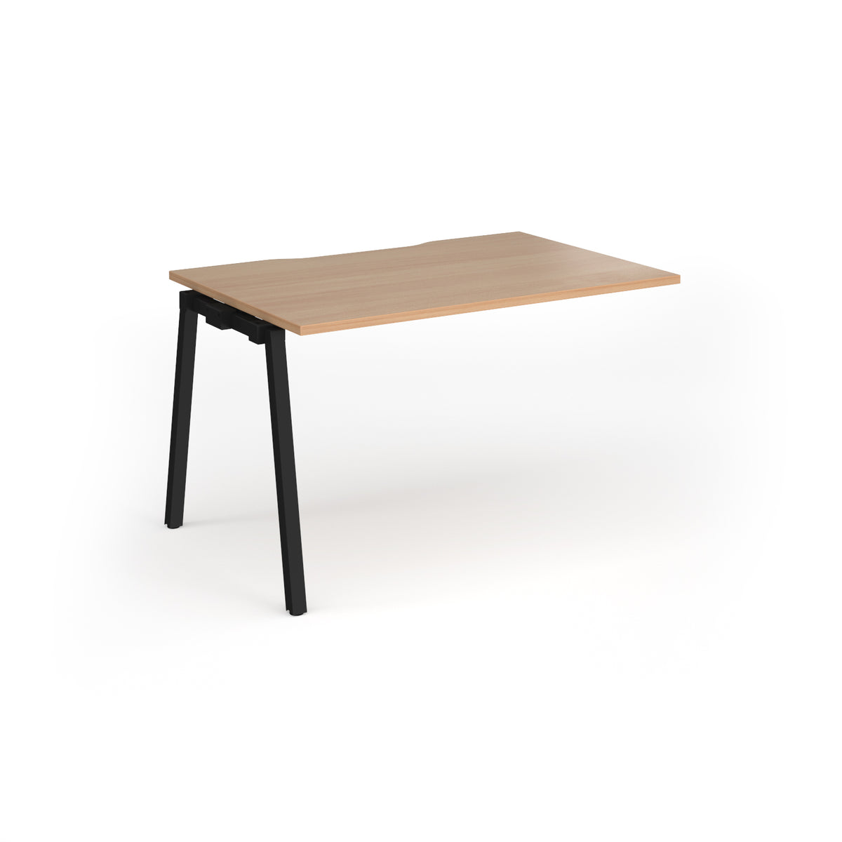 Connex Angled 1200 x 800 x 725mm Single Add On Bay - Black Frame / Beech Top - view 1