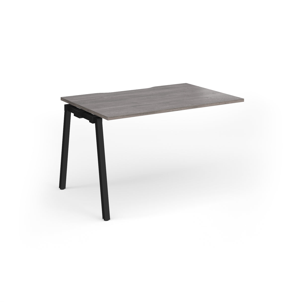 Connex Angled 1200 x 800 x 725mm Single Add On Bay - Black Frame / Grey Oak Top - view 1
