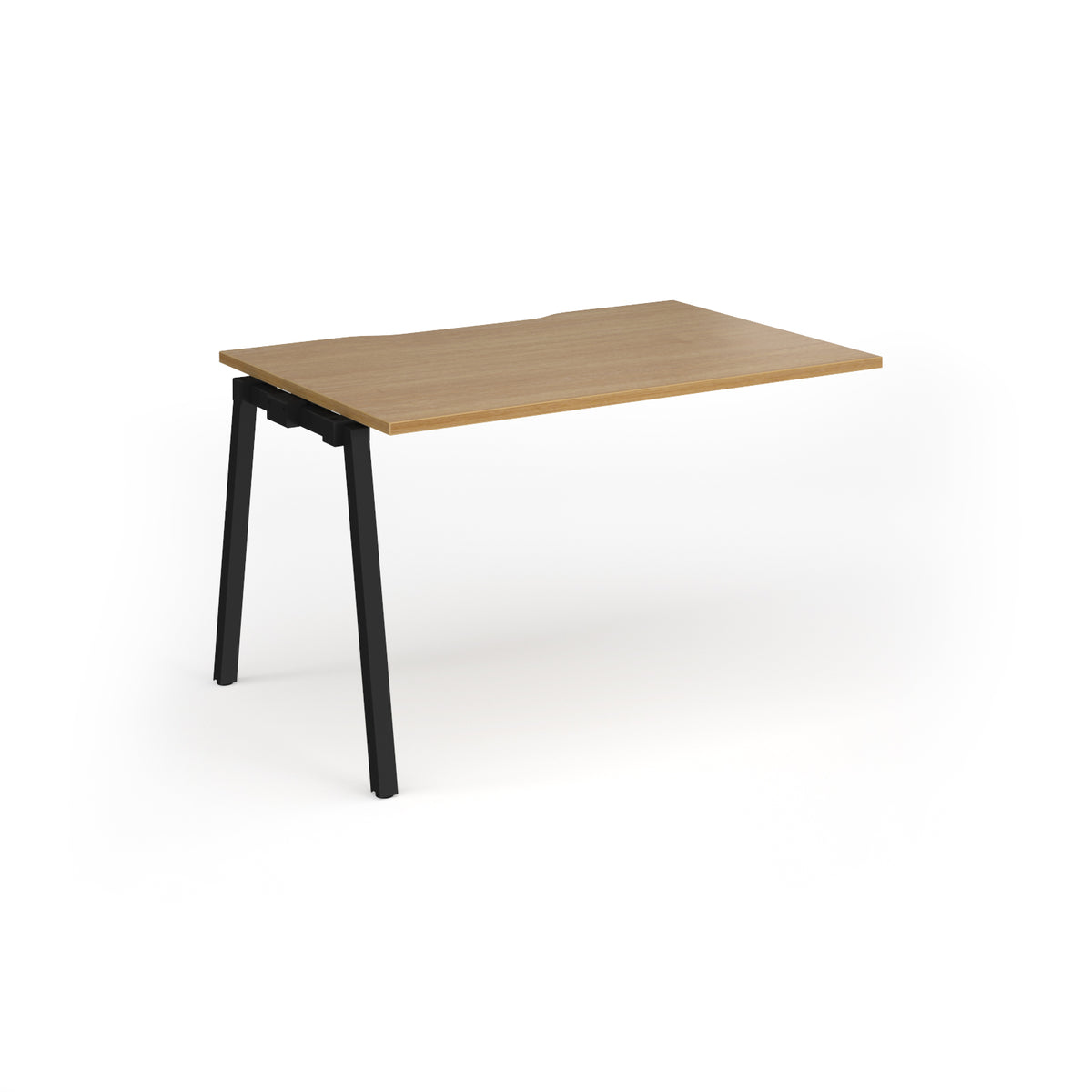 Connex Angled 1200 x 800 x 725mm Single Add On Bay - Black Frame / Oak Top - view 1