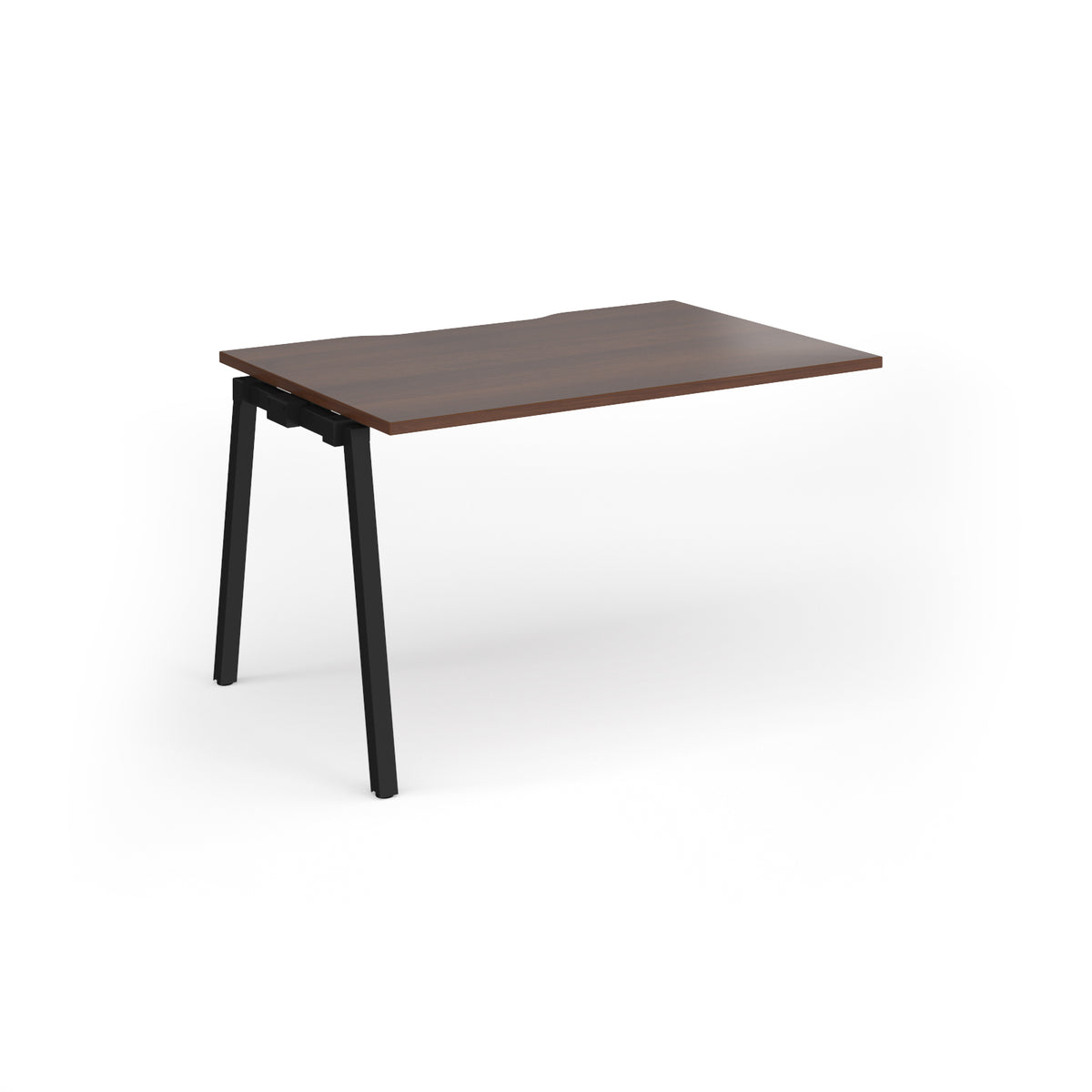 Connex Angled 1200 x 800 x 725mm Single Add On Bay - Black Frame / Walnut Top - view 1