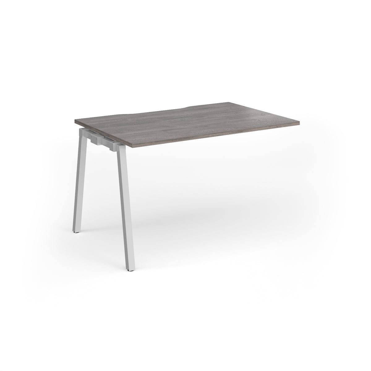 Connex Angled 1200 x 800 x 725mm Single Add On Bay - Silver Frame / Grey Oak Top - view 1
