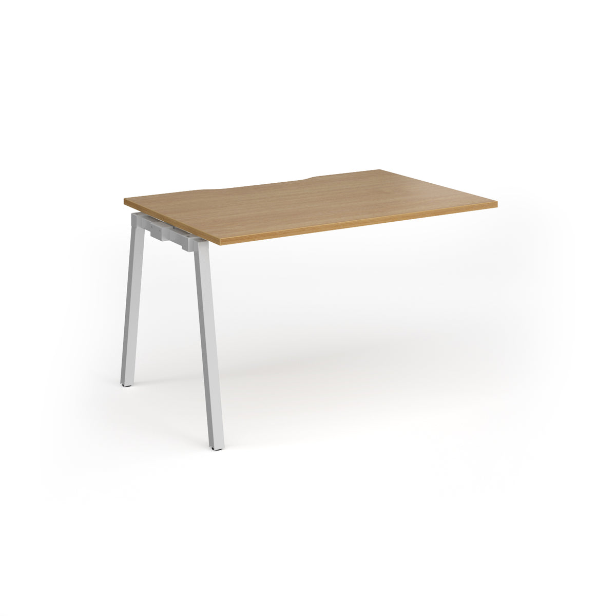 Connex Angled 1200 x 800 x 725mm Single Add On Bay - Silver Frame / Oak Top - view 1