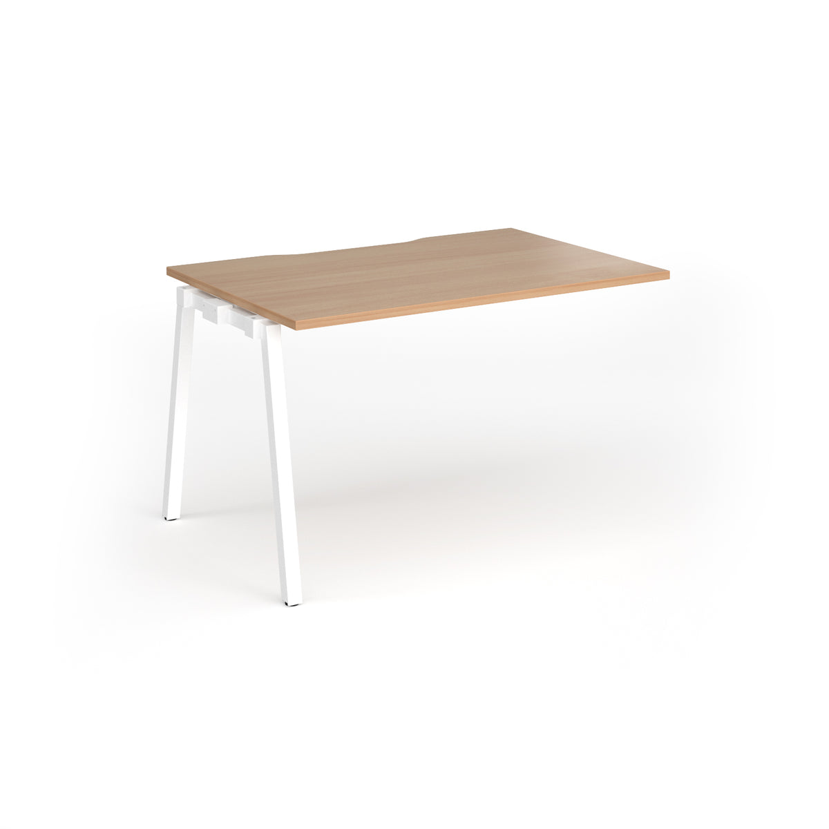 Connex Angled 1200 x 800 x 725mm Single Add On Bay - White Frame / Beech Top - view 1