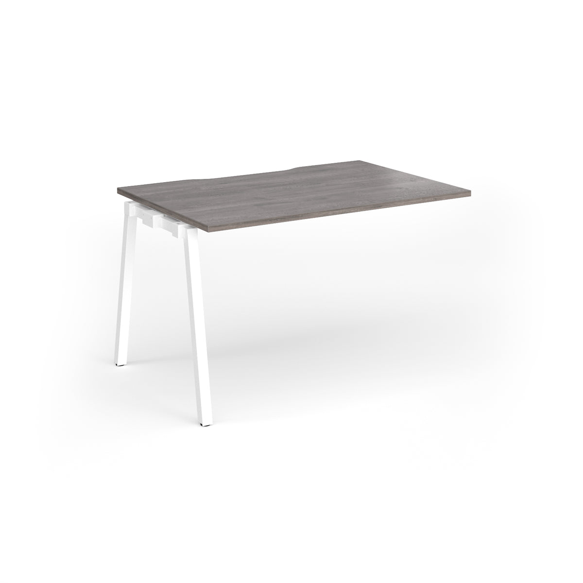 Connex Angled 1200 x 800 x 725mm Single Add On Bay - White Frame / Grey Oak Top - view 1