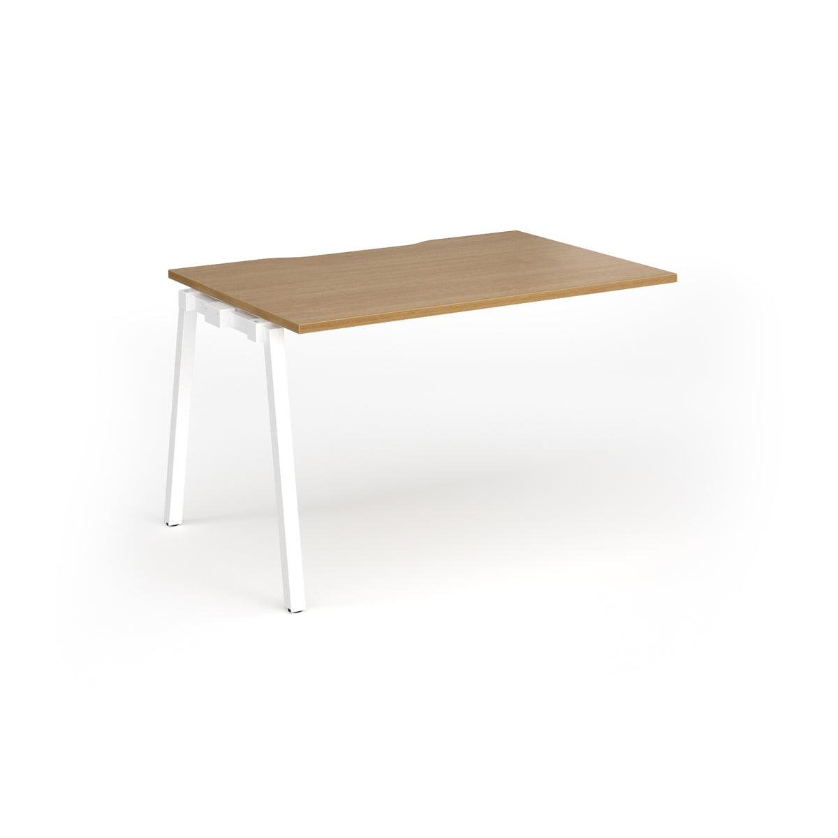 Connex Angled 1200 x 800 x 725mm Single Add On Bay - White Frame / Oak Top - view 1