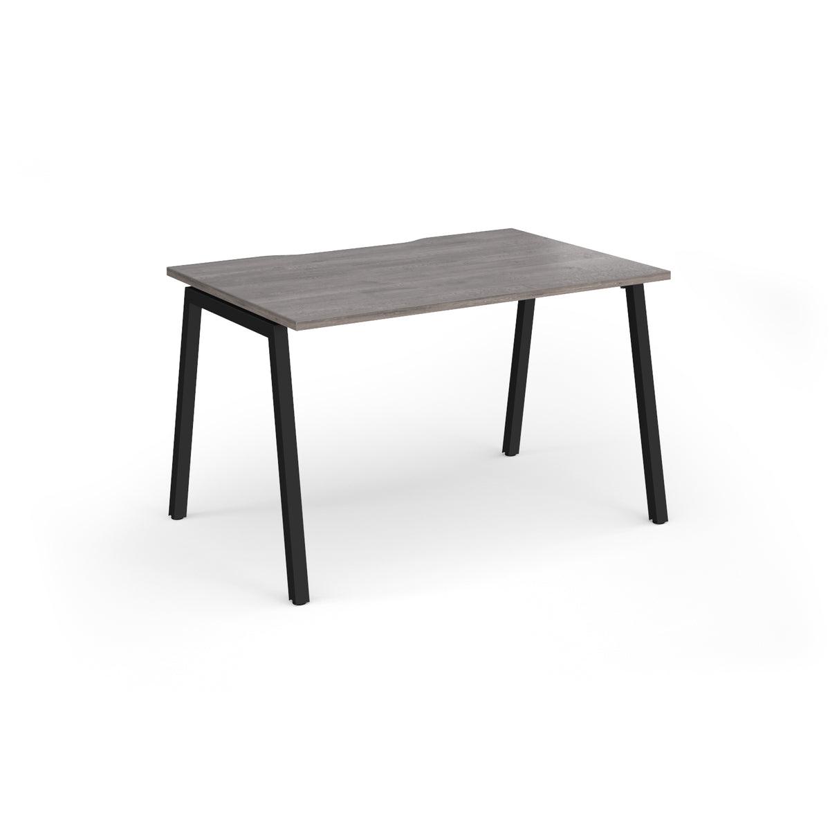 Connex Angled 1200 x 800 x 725mm Single Desk - Black Frame / Grey Oak Top - view 1