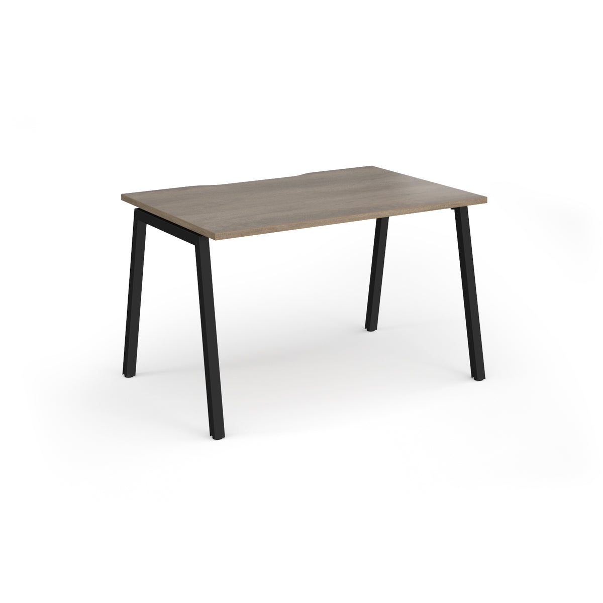 Connex Angled 1200 x 800 x 725mm Single Desk - Black Frame / Nebraska Oak Top - view 1