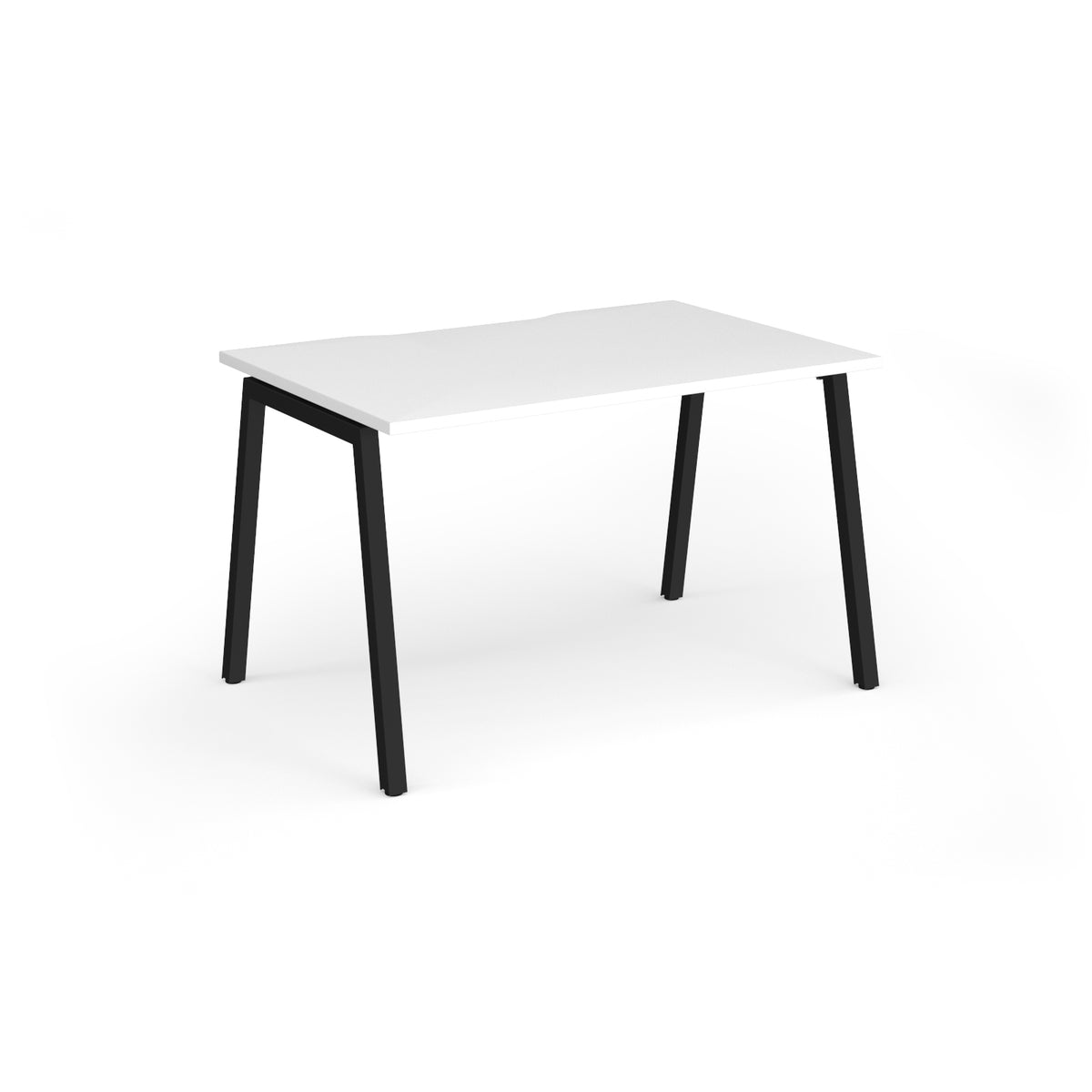 Connex Angled 1200 x 800 x 725mm Single Desk - Black Frame / White Top - view 1