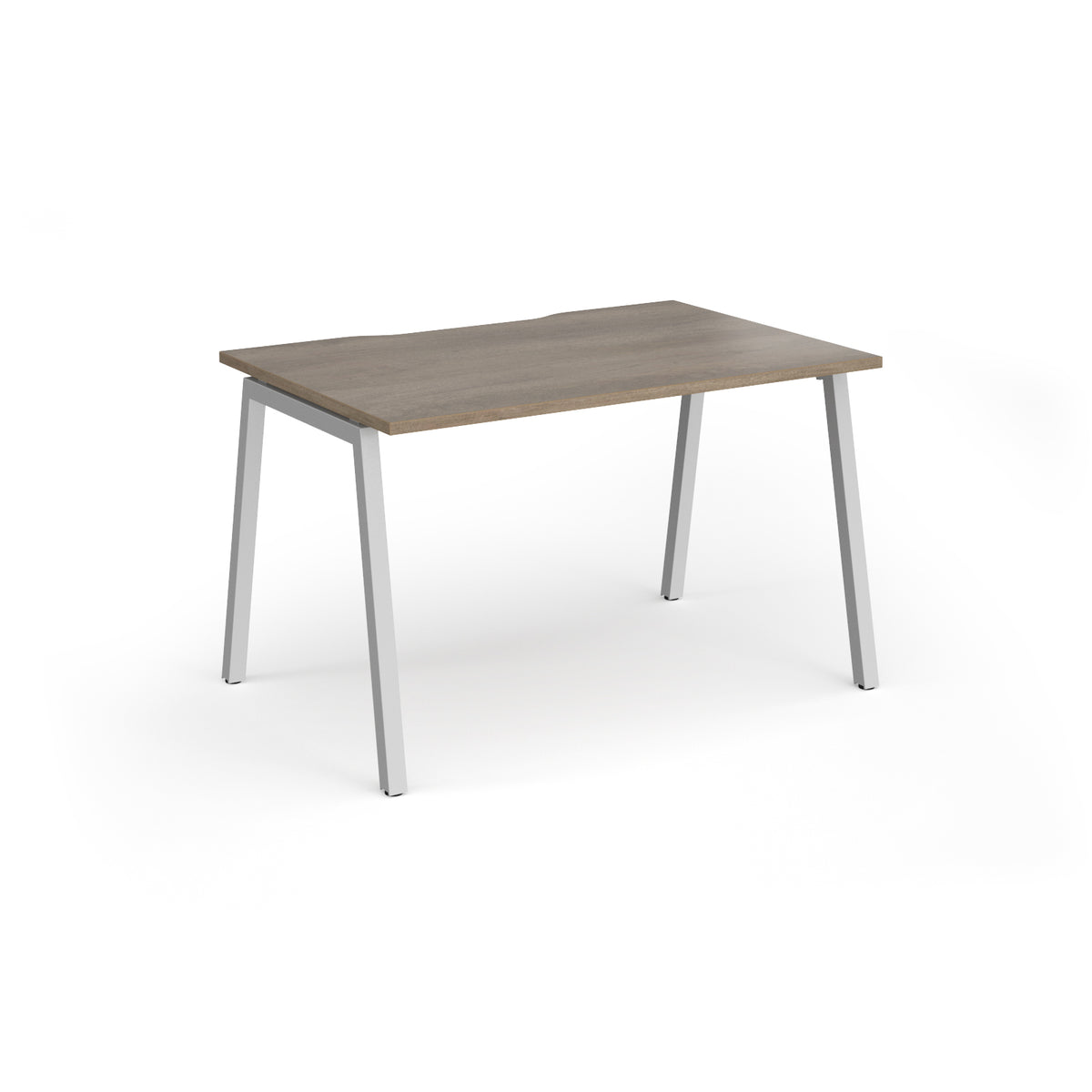 Connex Angled 1200 x 800 x 725mm Single Desk - Silver Frame / Nebraska Oak Top - view 1