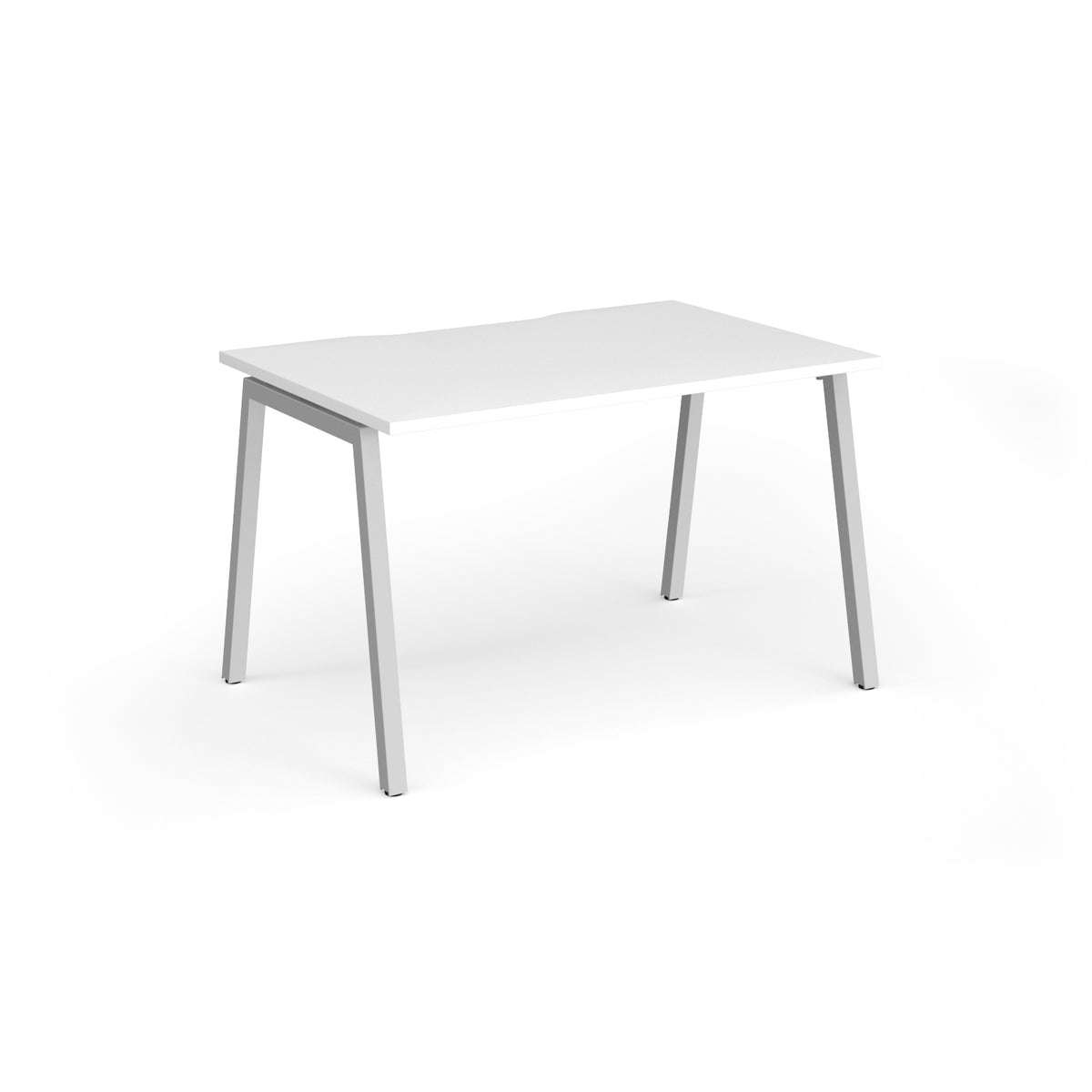 Connex Angled 1200 x 800 x 725mm Single Desk - Silver Frame / White Top - view 1