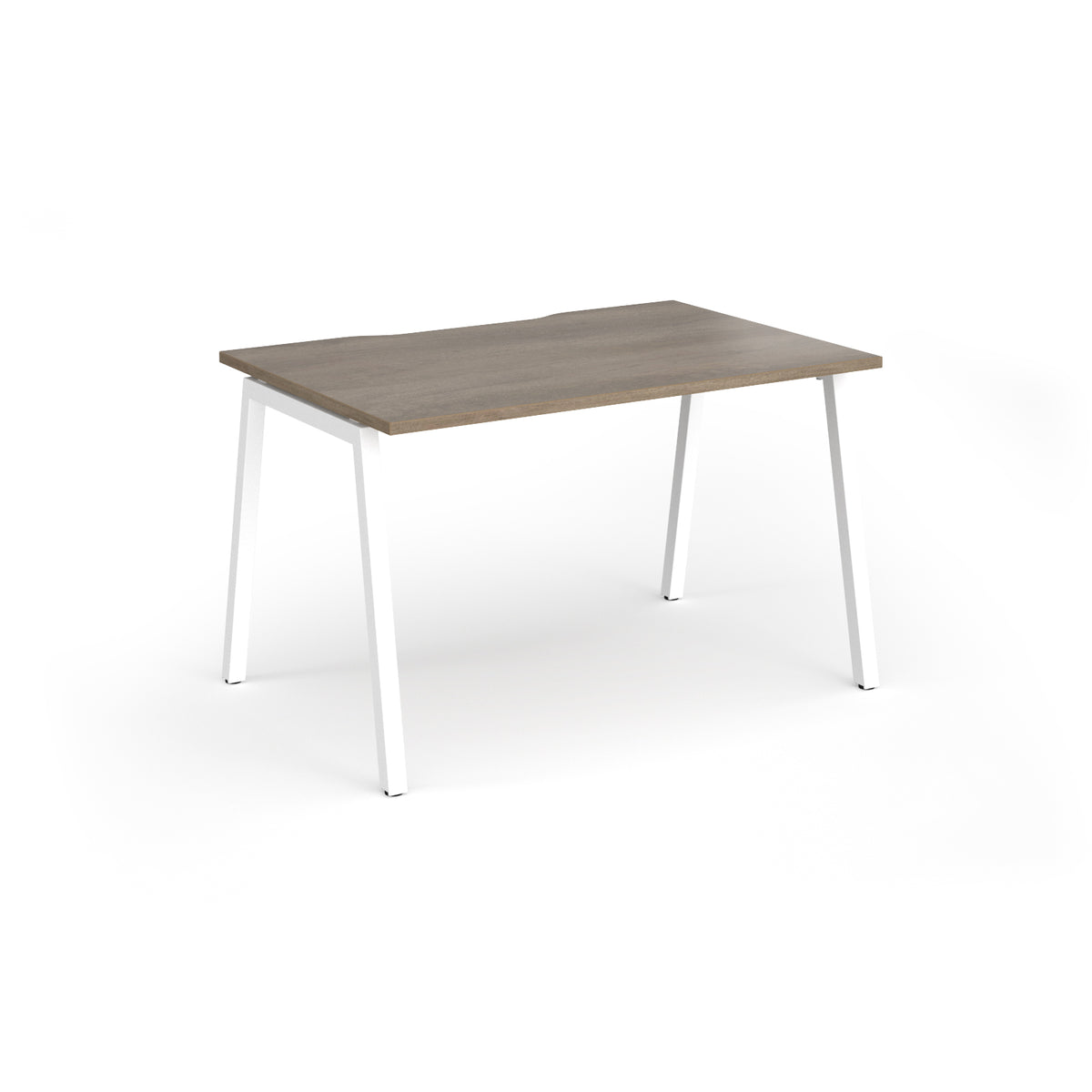 Connex Angled 1200 x 800 x 725mm Single Desk - White Frame / Nebraska Oak Top - view 1