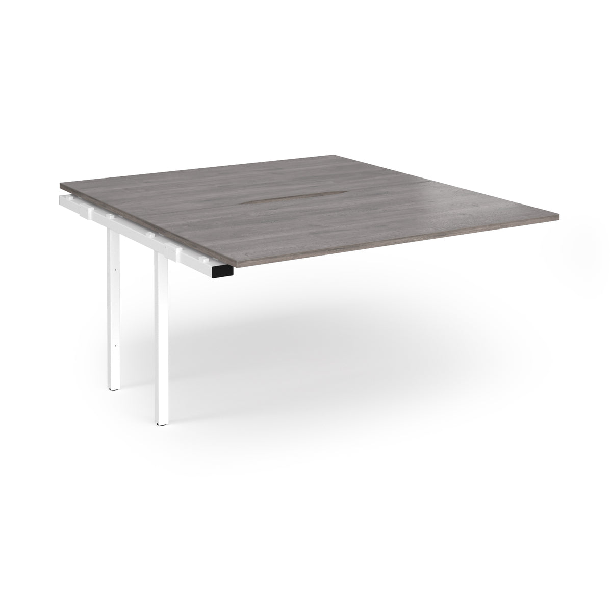 Connex Angled 1400 x 1600 x 725mm Back to Back Add On Bay - White Frame / Grey Oak Top - view 1