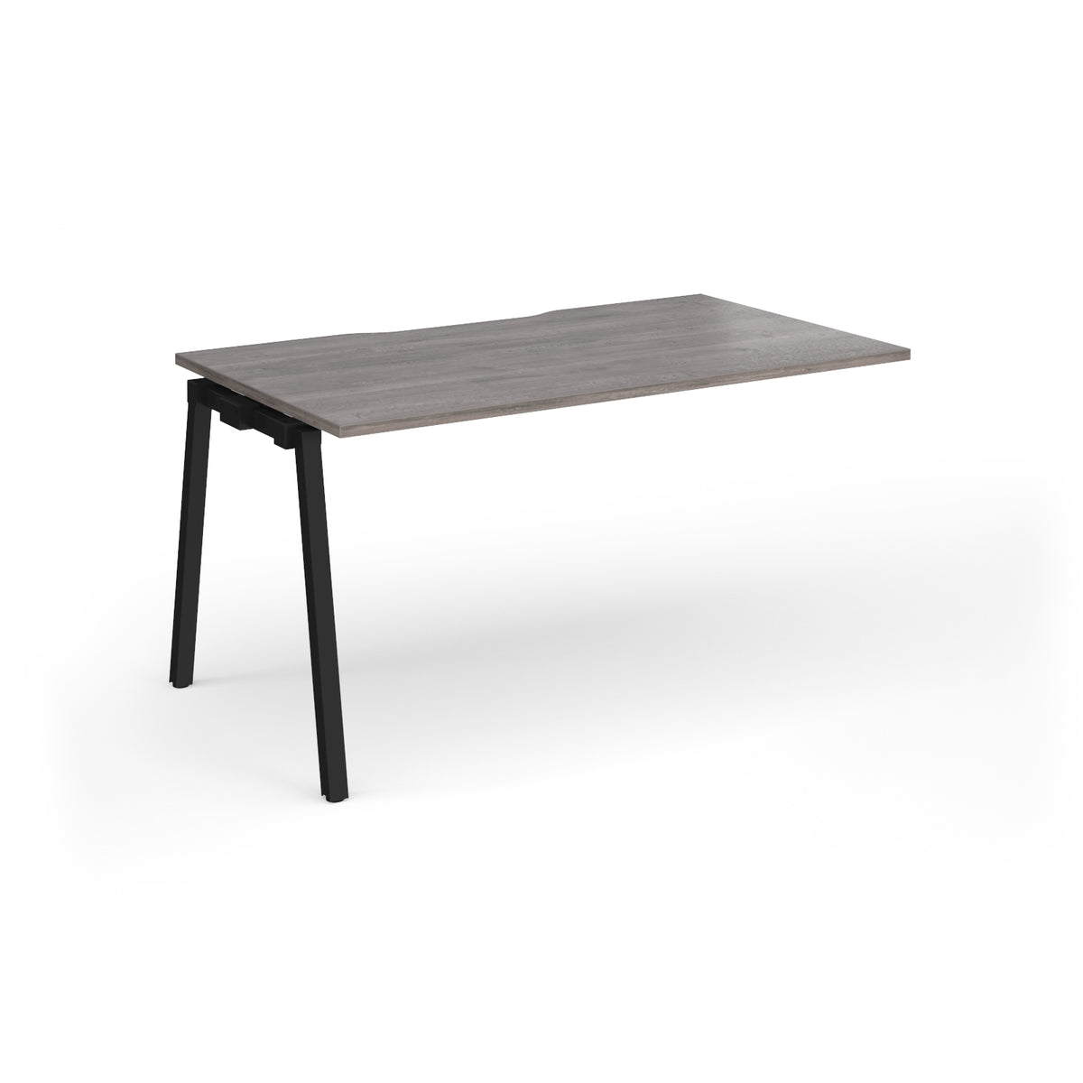 Connex Angled 1400 x 800 x 725mm Single Add On Bay - Black Frame / Grey Oak Top - view 1