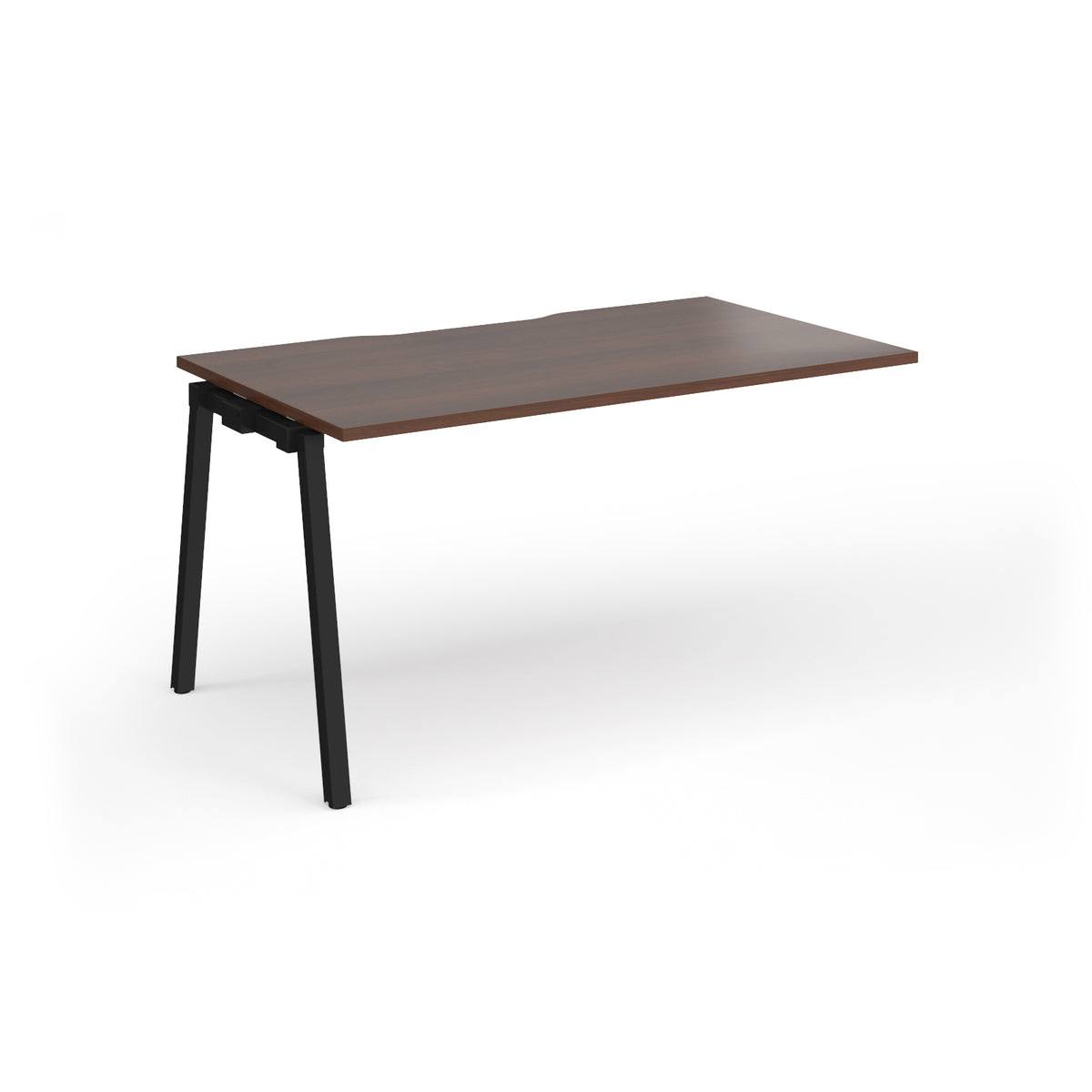 Connex Angled 1400 x 800 x 725mm Single Add On Bay - Black Frame / Walnut Top - view 1