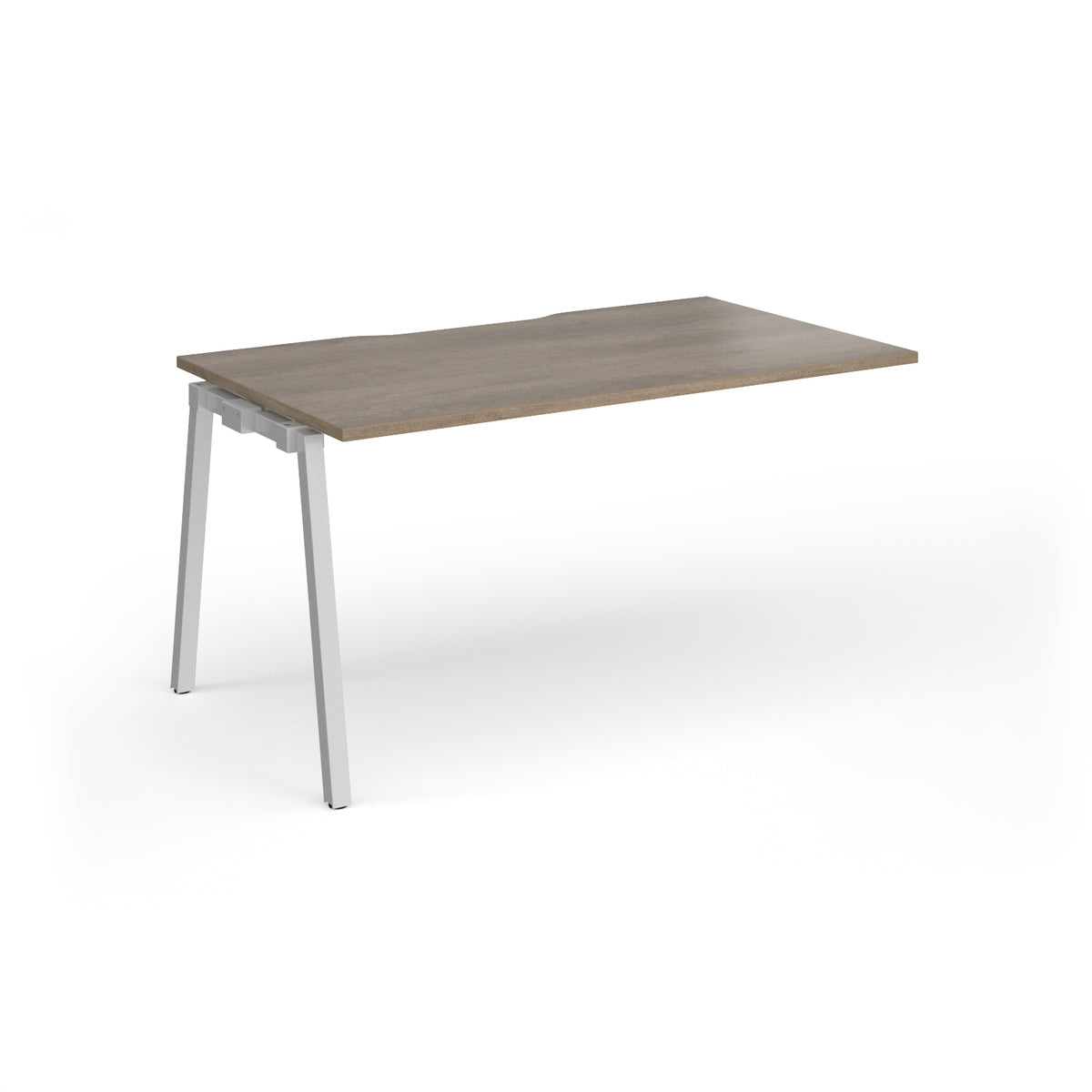 Connex Angled 1400 x 800 x 725mm Single Add On Bay - Silver Frame / Nebraska Oak Top - view 1