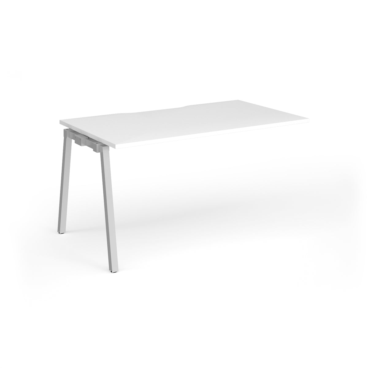 Connex Angled 1400 x 800 x 725mm Single Add On Bay - Silver Frame / White Top - view 1