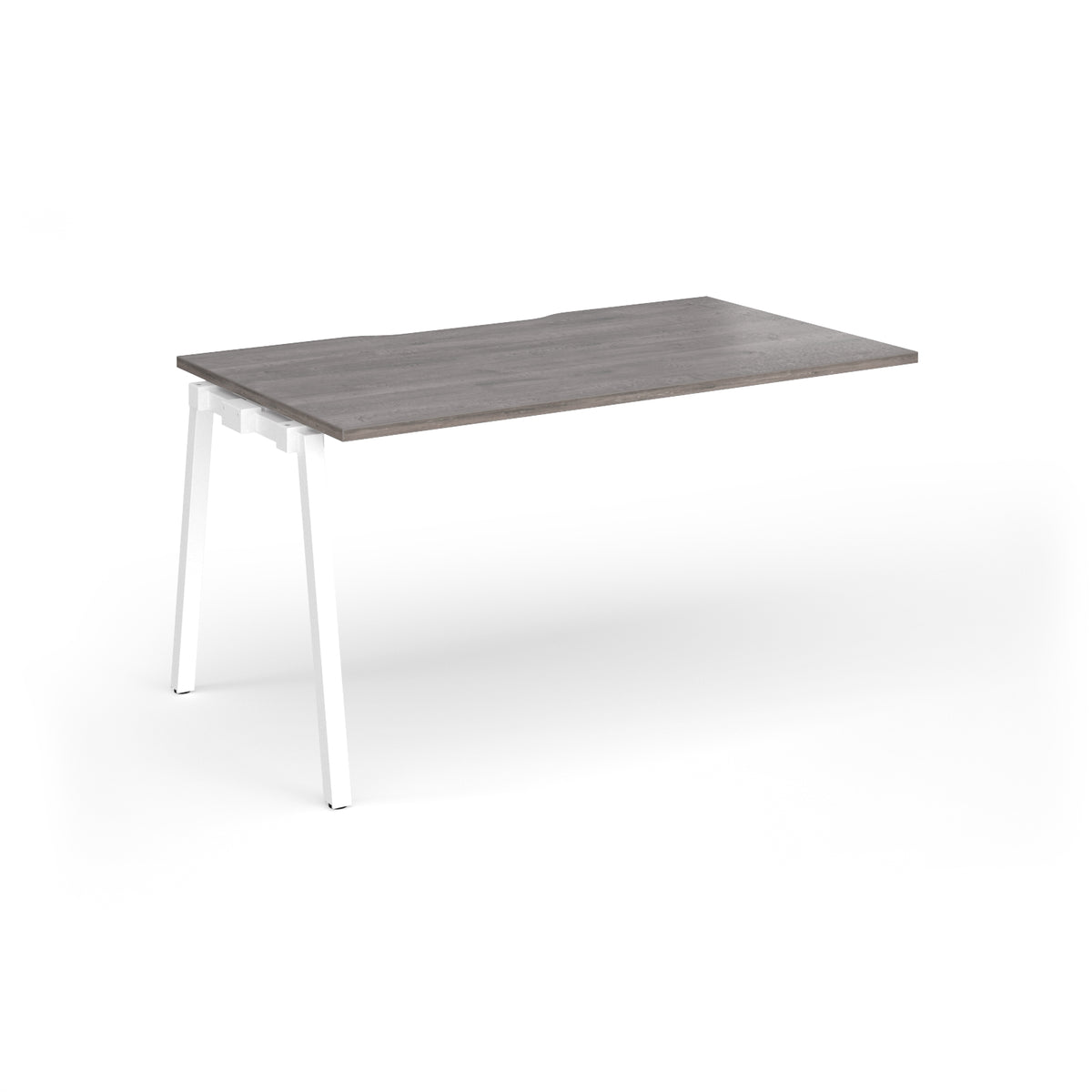Connex Angled 1400 x 800 x 725mm Single Add On Bay - White Frame / Grey Oak Top - view 1