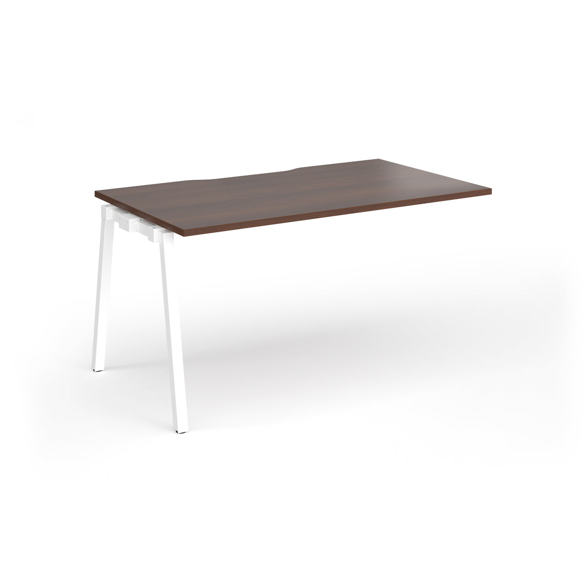 Connex Angled 1400 x 800 x 725mm Single Add On Bay - White Frame / Walnut Top - view 1