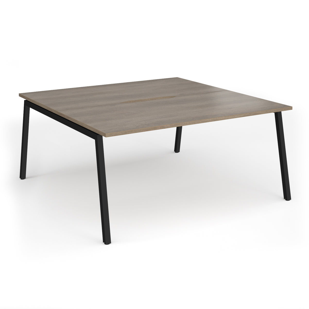 Connex Angled 1600 x 1600 x 725mm Back to Back Desk ( 2 x 1600mm ) - Black Frame / Nebraska Oak Top - view 1
