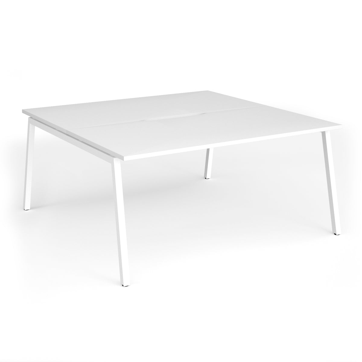 Connex Angled 1600 x 1600 x 725mm Back to Back Desk ( 2 x 1600mm ) - White Frame / White Top - view 1