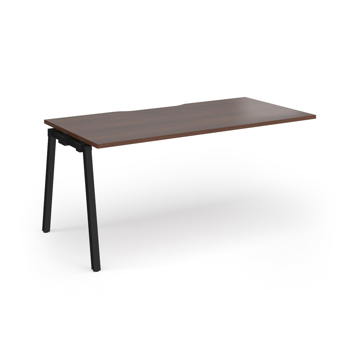 Connex Angled 1600 x 800 x 725mm Single Add On Bay - Black Frame / Walnut Top - view 1