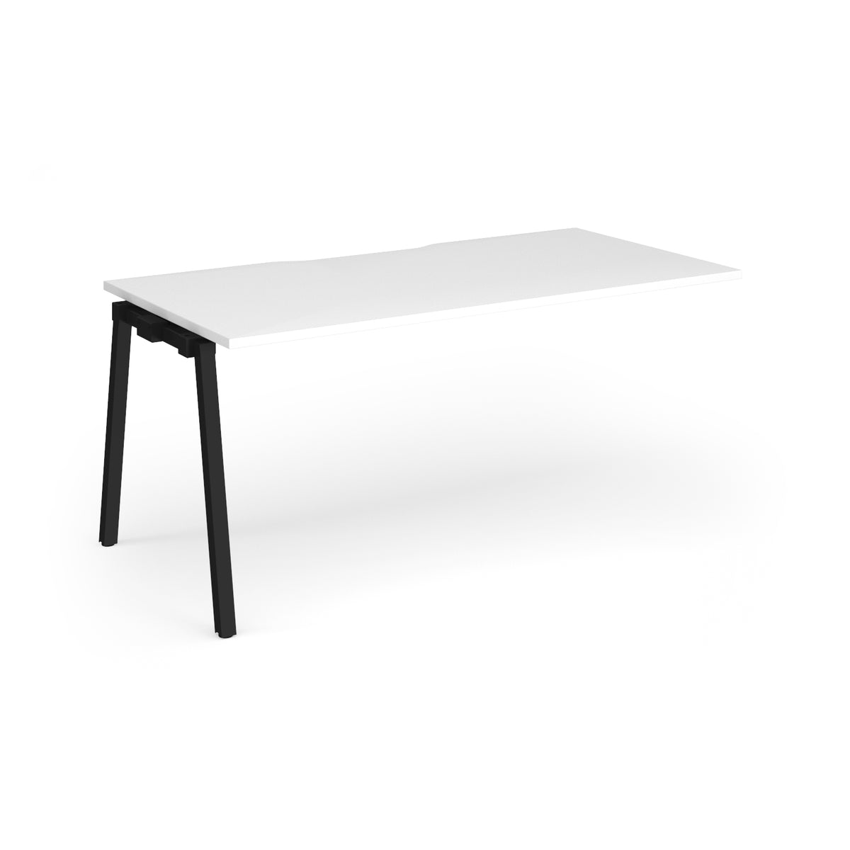 Connex Angled 1600 x 800 x 725mm Single Add On Bay - Black Frame / White Top - view 1