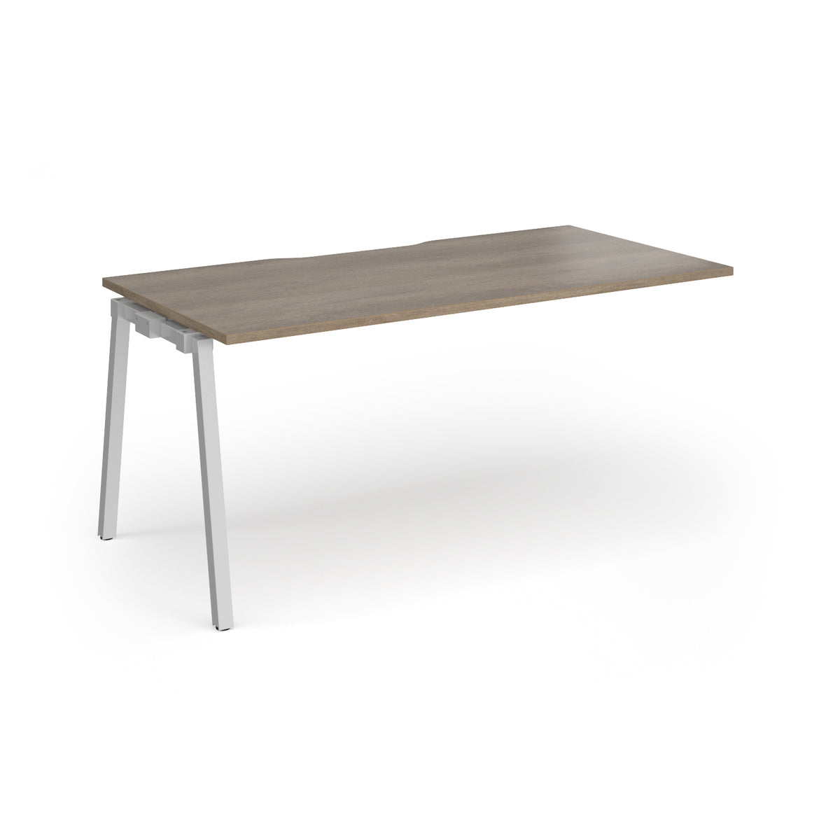 Connex Angled 1600 x 800 x 725mm Single Add On Bay - Silver Frame / Nebraska Oak Top - view 1
