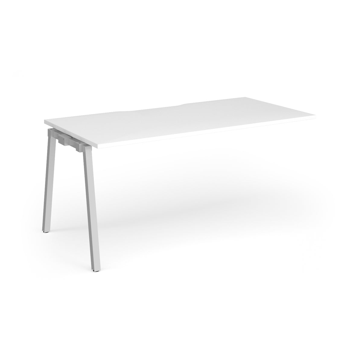Connex Angled 1600 x 800 x 725mm Single Add On Bay - Silver Frame / White Top - view 1