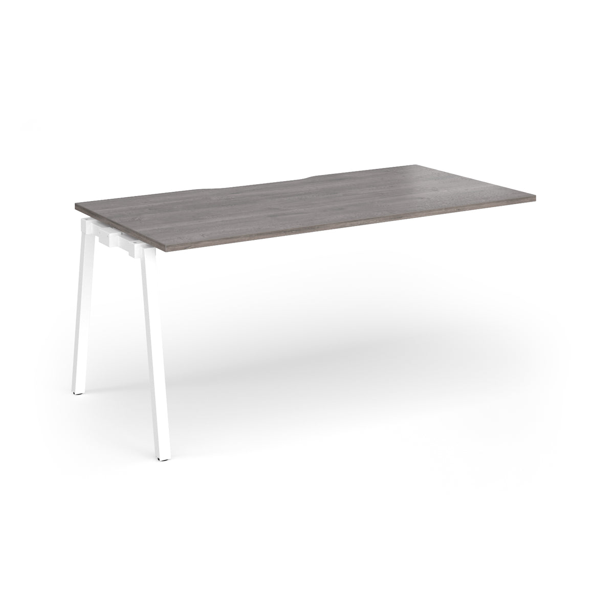 Connex Angled 1600 x 800 x 725mm Single Add On Bay - White Frame / Grey Oak Top - view 1