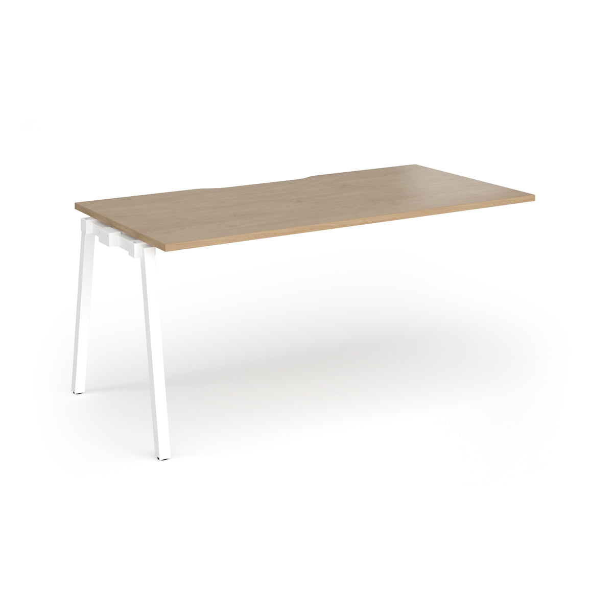 Connex Angled 1600 x 800 x 725mm Single Add On Bay - White Frame / Kendal Oak Top - view 1