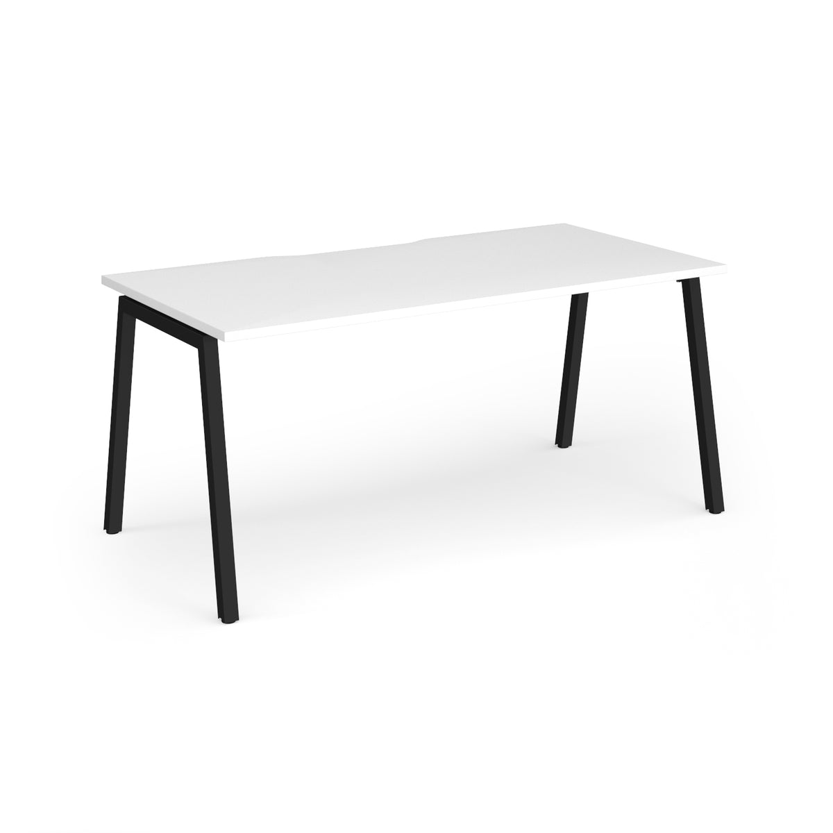 Connex Angled 1600 x 800 x 725mm Single Desk - Black Frame / White Top - view 1