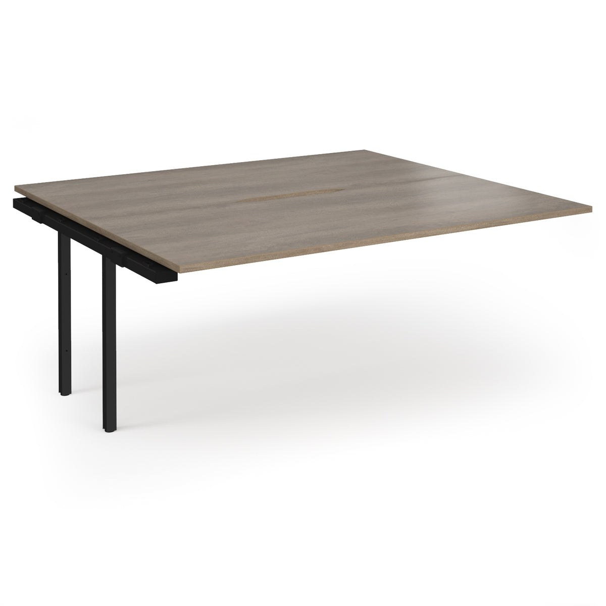 Connex Angled 1800 x 1600 x 725mm Back to Back Add On Bay - Black Frame / Nebraska Oak Top - view 1